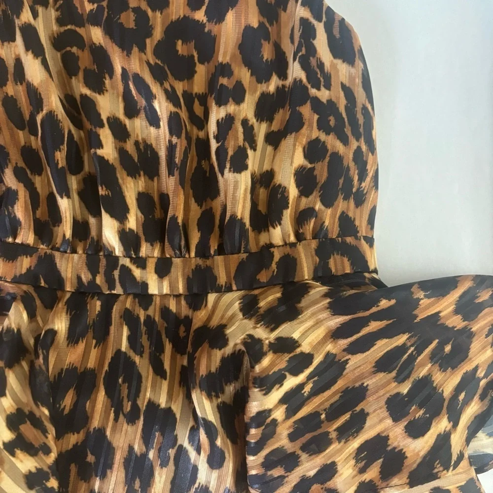Milly Minis Leopard Print Tiered Ruffle Dress Girls Size 7/8